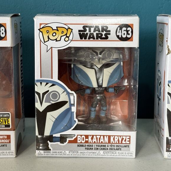 Funko Pop Star Wars Bo-Katan Kryze 463 and Dark Trooper w/ Grogu 488 Lot of 3 - Picture 3 of 6